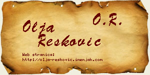 Olja Resković vizit kartica